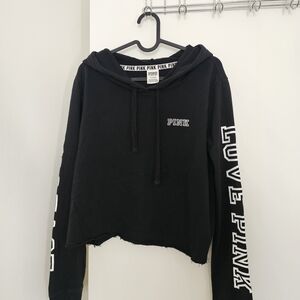 Victoria's Secret Black Hoodie with White Accents